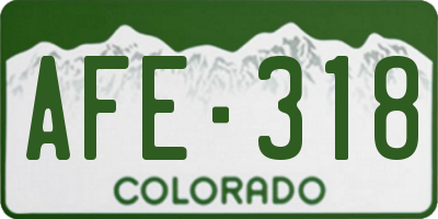 CO license plate AFE318