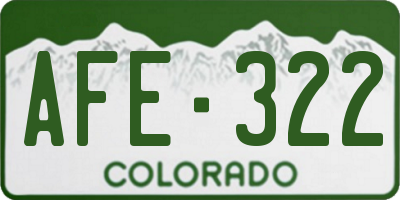 CO license plate AFE322
