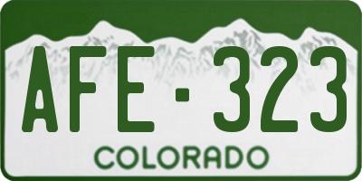 CO license plate AFE323