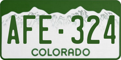 CO license plate AFE324