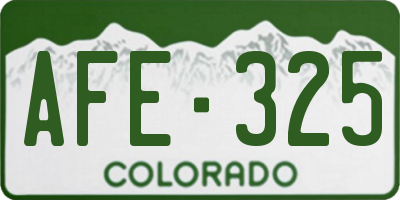 CO license plate AFE325