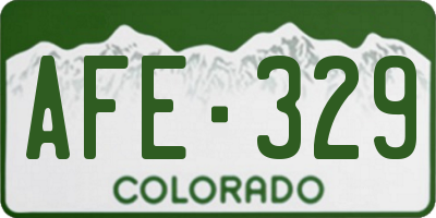 CO license plate AFE329
