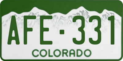 CO license plate AFE331