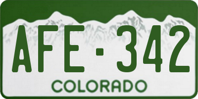 CO license plate AFE342