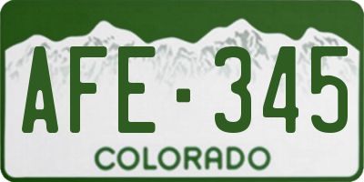 CO license plate AFE345