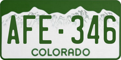 CO license plate AFE346