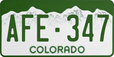 CO license plate AFE347