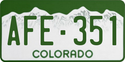 CO license plate AFE351