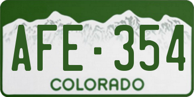 CO license plate AFE354