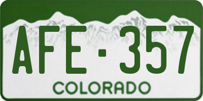 CO license plate AFE357