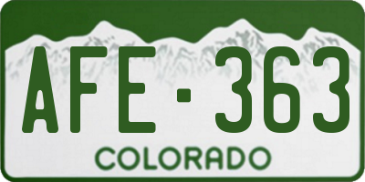 CO license plate AFE363