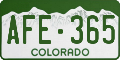 CO license plate AFE365