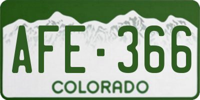 CO license plate AFE366