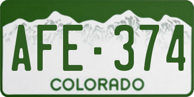 CO license plate AFE374