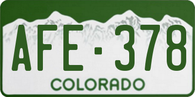 CO license plate AFE378