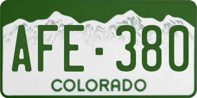 CO license plate AFE380