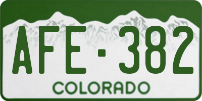 CO license plate AFE382