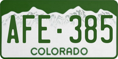 CO license plate AFE385