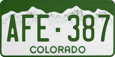 CO license plate AFE387