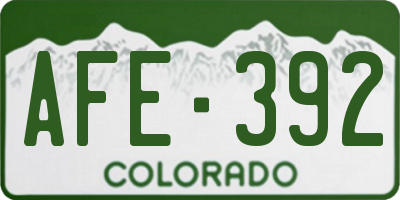 CO license plate AFE392