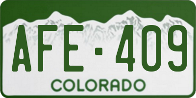 CO license plate AFE409