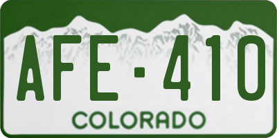 CO license plate AFE410