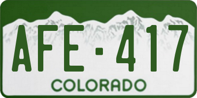 CO license plate AFE417