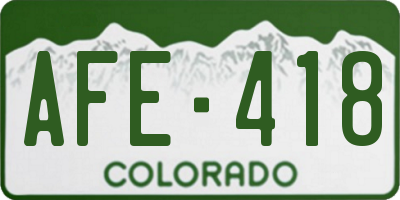 CO license plate AFE418