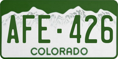 CO license plate AFE426