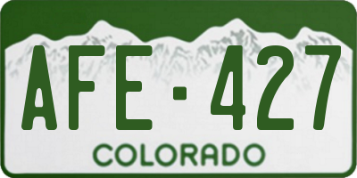 CO license plate AFE427