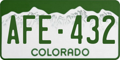 CO license plate AFE432