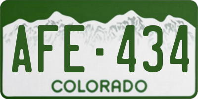 CO license plate AFE434