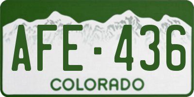 CO license plate AFE436