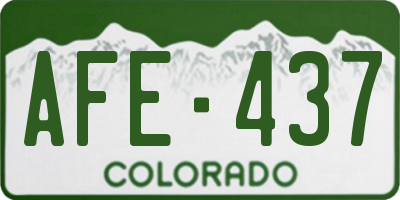 CO license plate AFE437