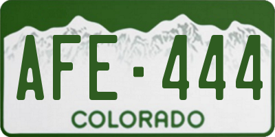 CO license plate AFE444
