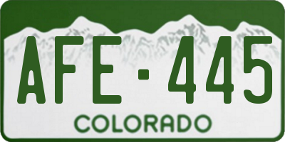CO license plate AFE445
