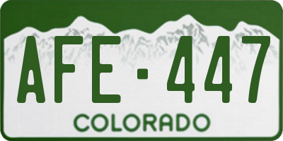 CO license plate AFE447