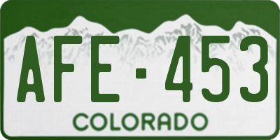CO license plate AFE453