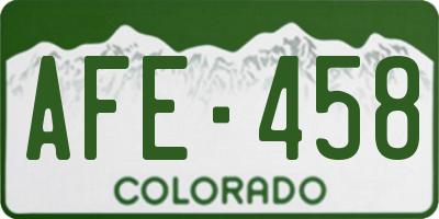 CO license plate AFE458