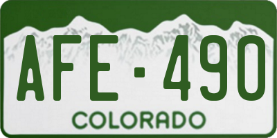 CO license plate AFE490