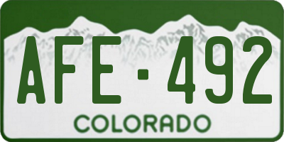 CO license plate AFE492