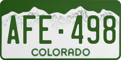 CO license plate AFE498