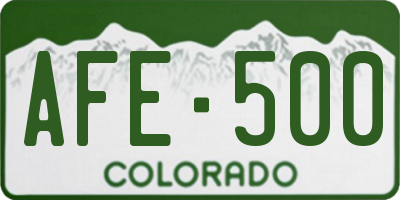 CO license plate AFE500