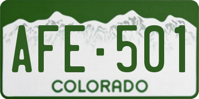 CO license plate AFE501