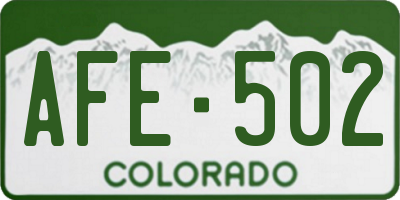 CO license plate AFE502