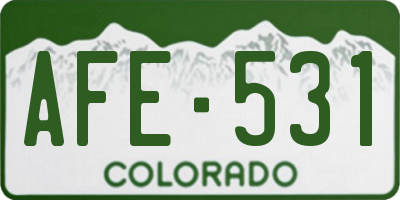 CO license plate AFE531