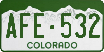 CO license plate AFE532