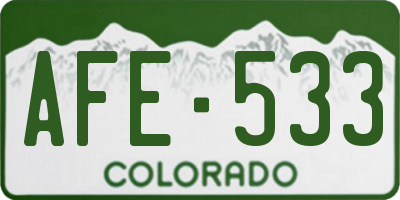 CO license plate AFE533