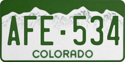 CO license plate AFE534