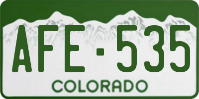 CO license plate AFE535